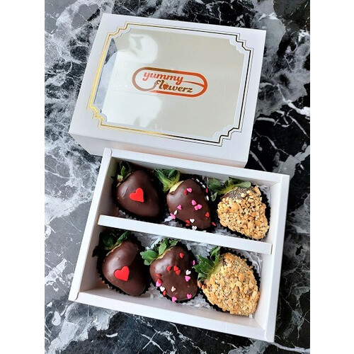 6pcs Valentine Design V.1 Chocolate Strawberries Gift Box